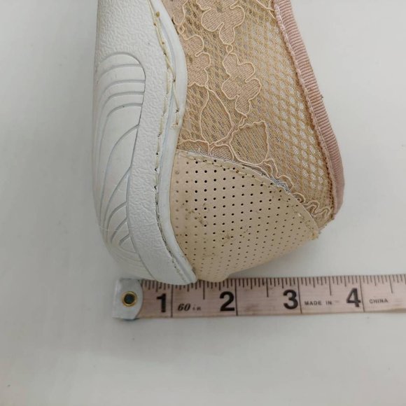 TMA Eyes Womens Ballet Flats Shoes Beige Floral Lace Leather Slip On EUR 41 - Picture 8 of 10